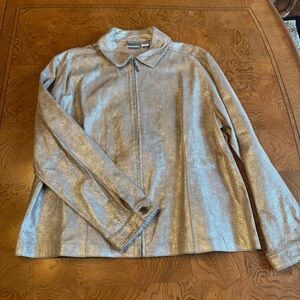 Chico’s size 3 leather jacket lightweight